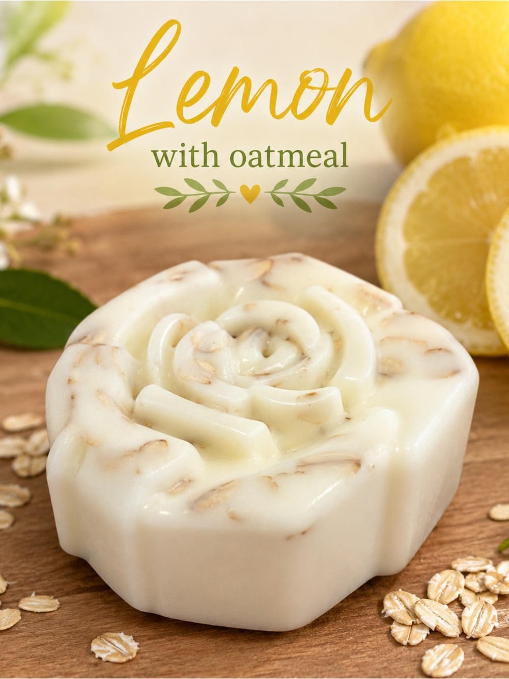 Lemon Goats Milk Soap w/ Oatmeal, Handcrafted
